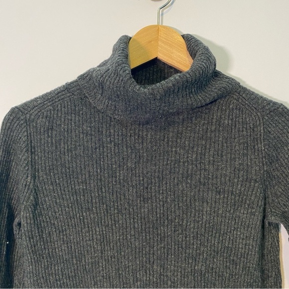 Madewell Bell-sleeve Turtleneck Wool Blend Sweater-Dress Gray Size XXS Stretch - Picture 7 of 9